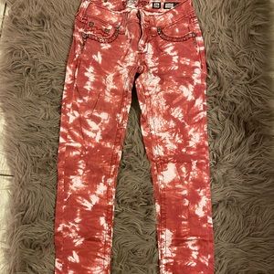 Red Tie Dye Miss Me Skinny Jeans Women’s 26